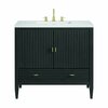 James Martin Vanities 36'' Vanity, Carbon Oak w/ 3 CM Arctic Fall Solid Surface Top 485-V36-CBO-3AF